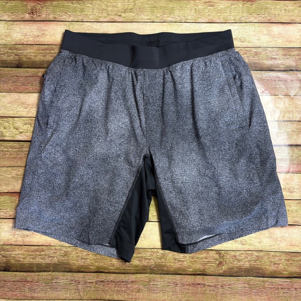 Lululemon Pace Breaker Lined Shorts 7 Mens XL Grey Heathered Athletic Running